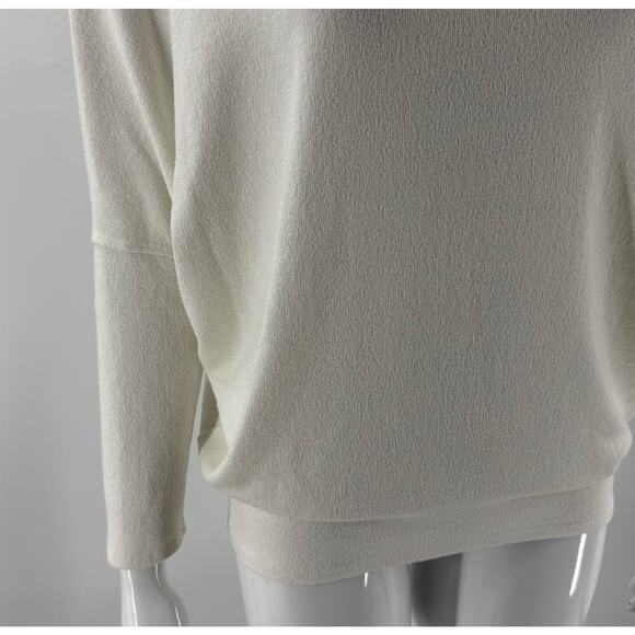 Jolie Womens Dolman Sweater Size M/L Ivory Cream Boat Neck Lightweight Terry - Picture 3 of 5